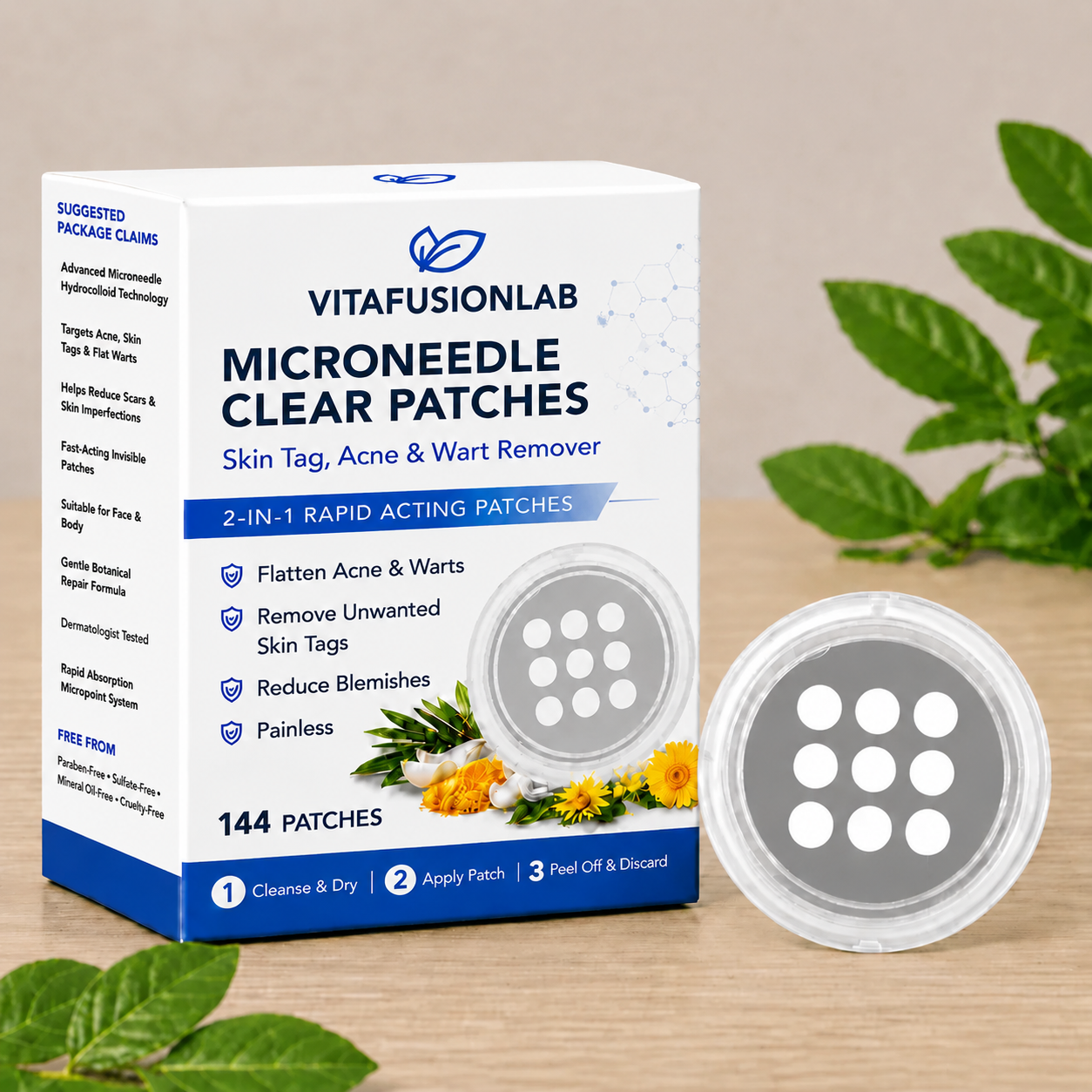 Vitafusionlab®2-in-1 Microneedle & Hydrocolloid Patch🍀|
