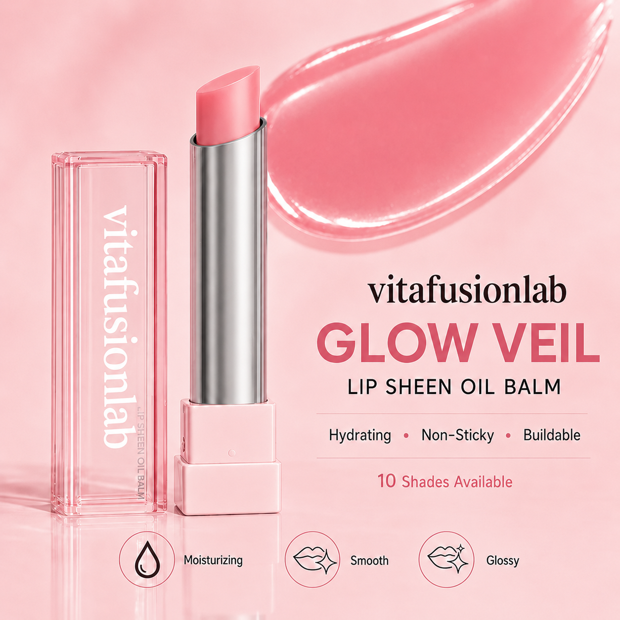 🔥Last Day Buy 1 Get 1 Free|Vitafusionlab GLOW VEIL LIP SHEEN OIL BALM